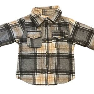 Plaid Kids jacket in Gray and Tan size 90 or 2T